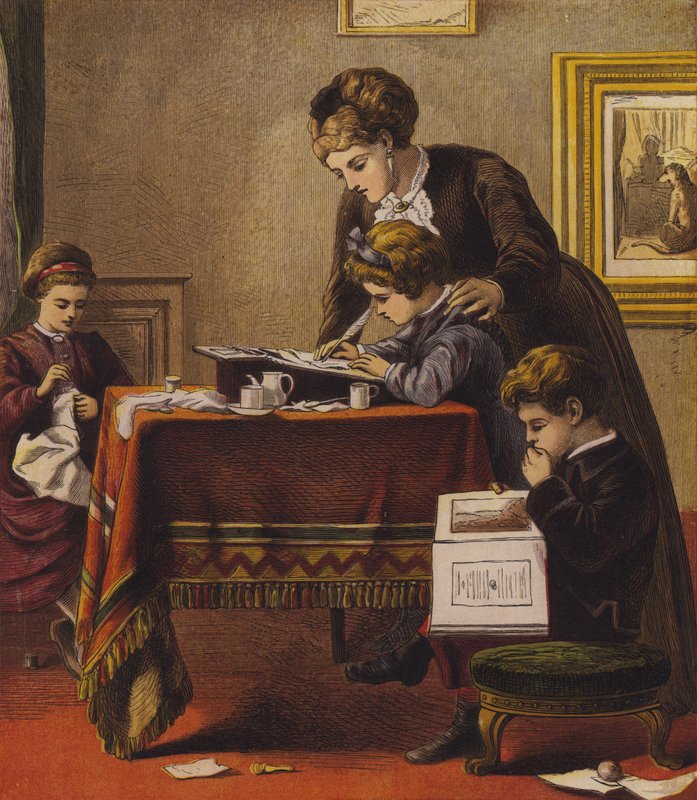 Min mor (färg litho) av English School