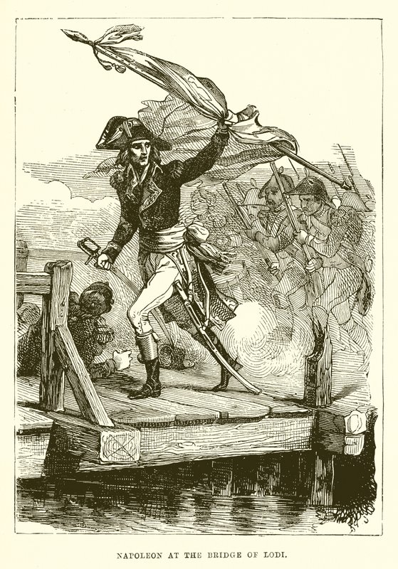 Napoleon vid bron av Lodi av English School