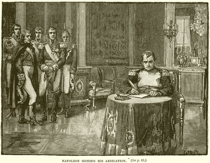 Napoleon undertecknar sin abdikation av English School