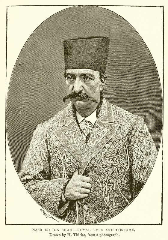 Nasr ed din Shah - kunglig typ och kostym av English School