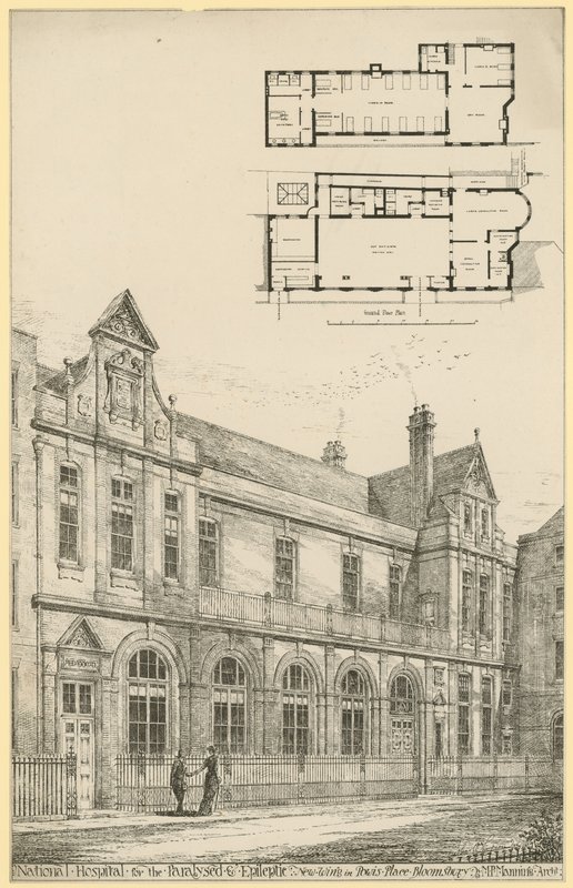 National Hospital for the Paralyzed and Epileptic: ny flygel i Powis Place, Bloomsbury av English School