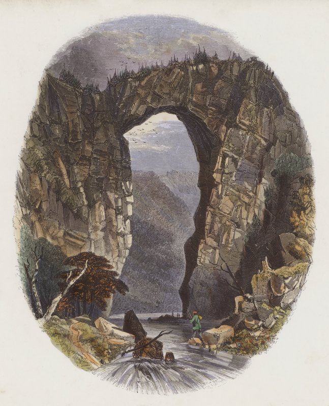 Natural Bridges (färgad gravyr) av English School