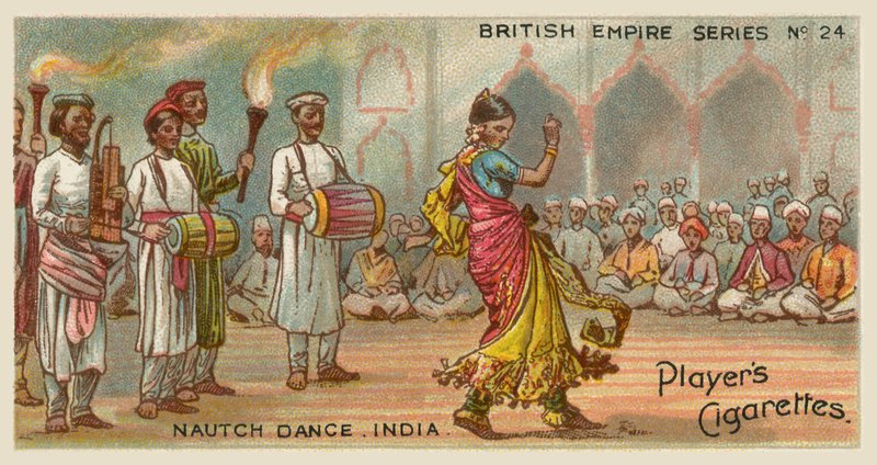 Nautch Dance, Indien (chromolitho) av English School