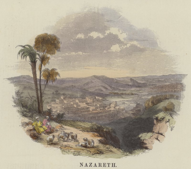 Nazareth (färgad gravyr) av English School