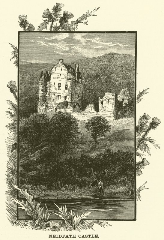 Slottet Neidpath (gravyr) av English School