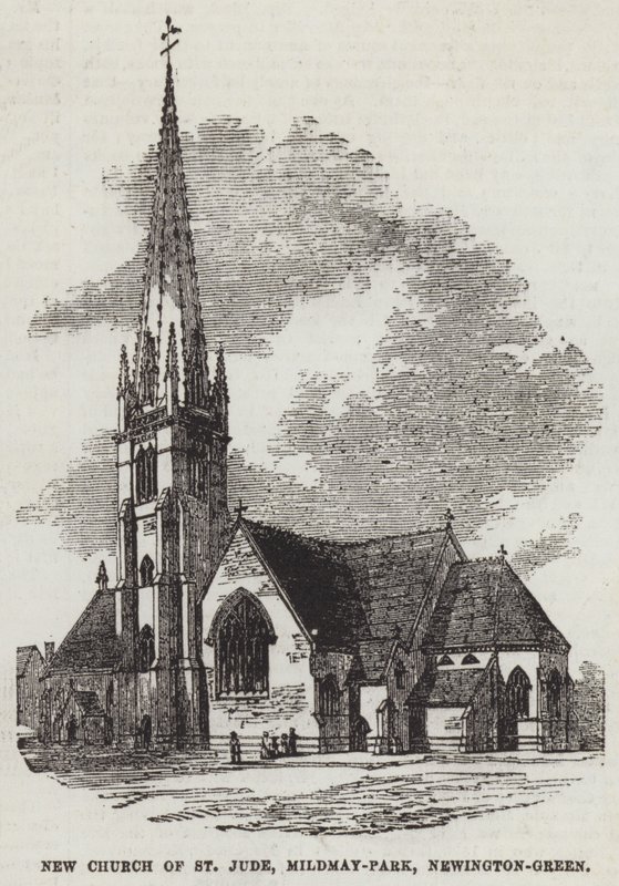 New Church of St Jude, Mildmay-Park, Newington-Green (gravyr) av English School