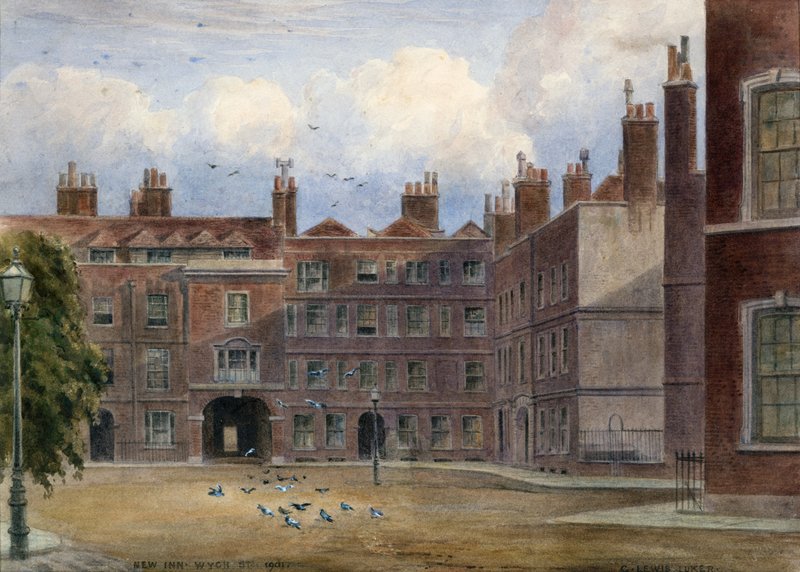 New Inn, Wych Street, 1901 (wc på papper) av English School