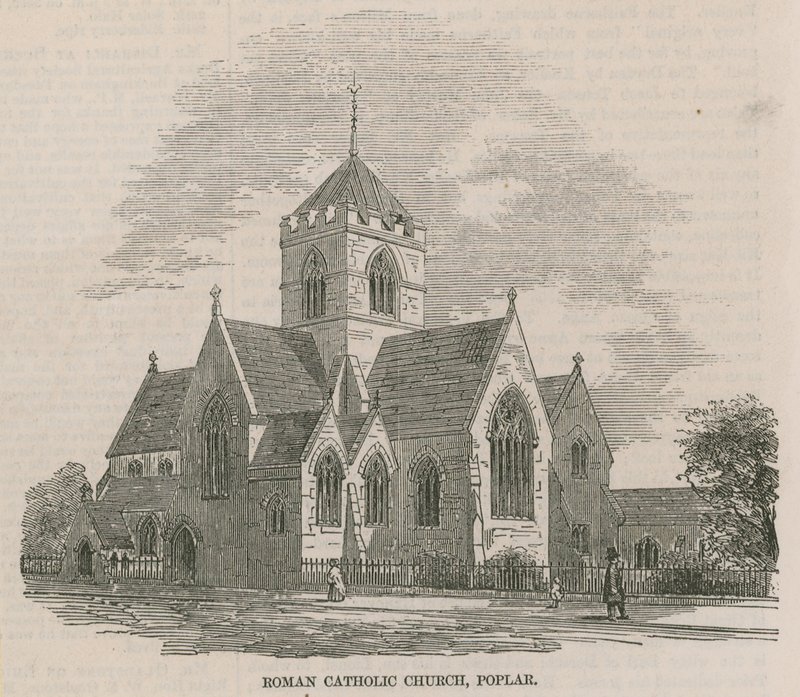 Nya romersk-katolska kyrkan nära West India Docks av English School