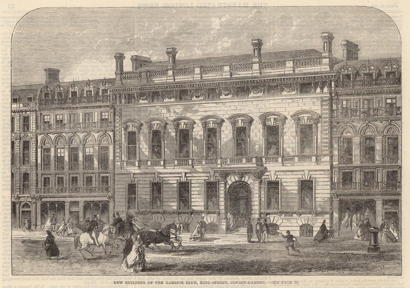Ny byggnad av Garrick Club, King Street, Covent Garden av English School