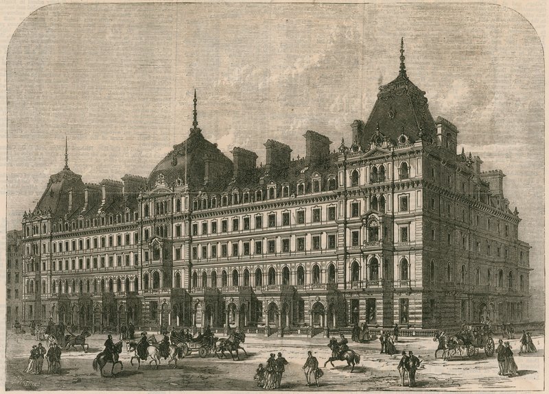 Nya byggnader på Grosvenor Place, London av English School