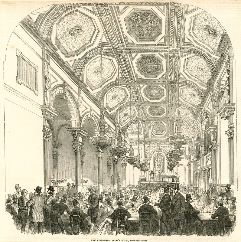 Ny musikhall, Evans Hotel, Covent Garden, London av English School
