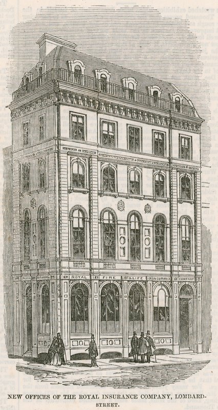 Nya kontor för Royal Insurance Company, Lombard Street, London av English School