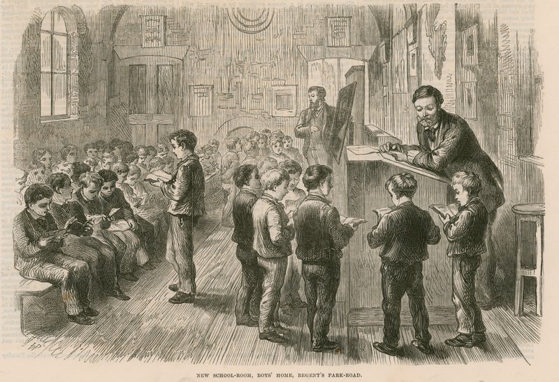 Ny skollokal, Boys Home, Regents Park Road, London av English School
