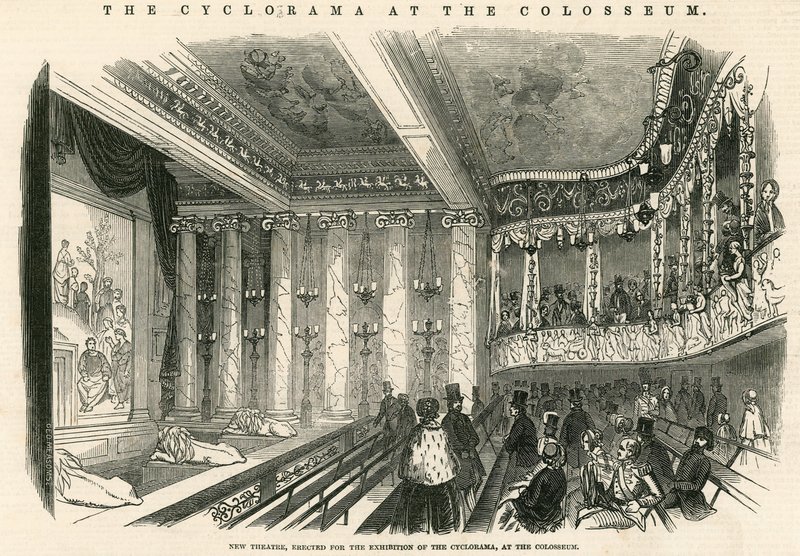 Ny teater, uppförare för utställningen av Cyclorama på Colosseum, London av English School
