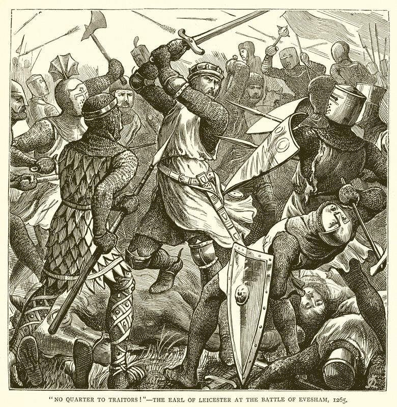 Ingen kvart till förrädare!--jarlen av Leicester vid slaget vid Evesham, 1265 av English School