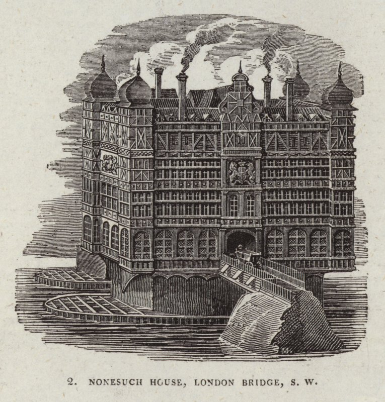 Nonesuch House på Old London Bridge av English School
