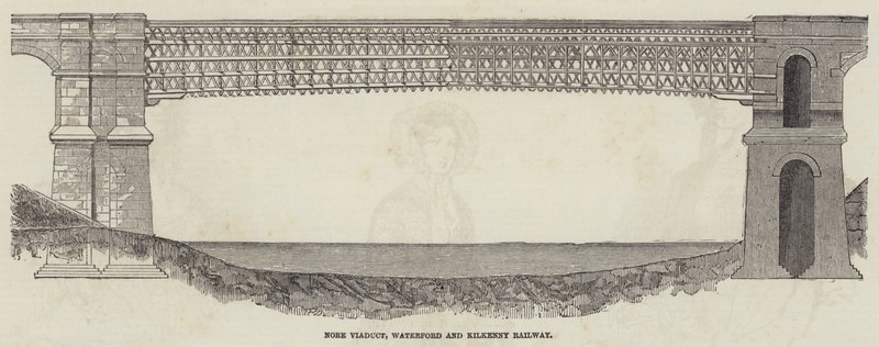 Nore Viaduct, Waterford och Kilkenny Railway (gravyr) av English School