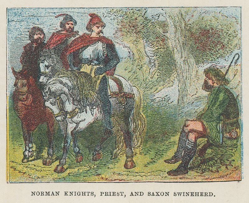 Normandisk riddare, präst och sachsisk svinherde av English School
