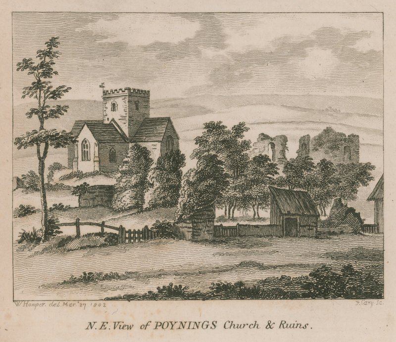 Nordostvy över Poynings kyrka i Poynings av English School