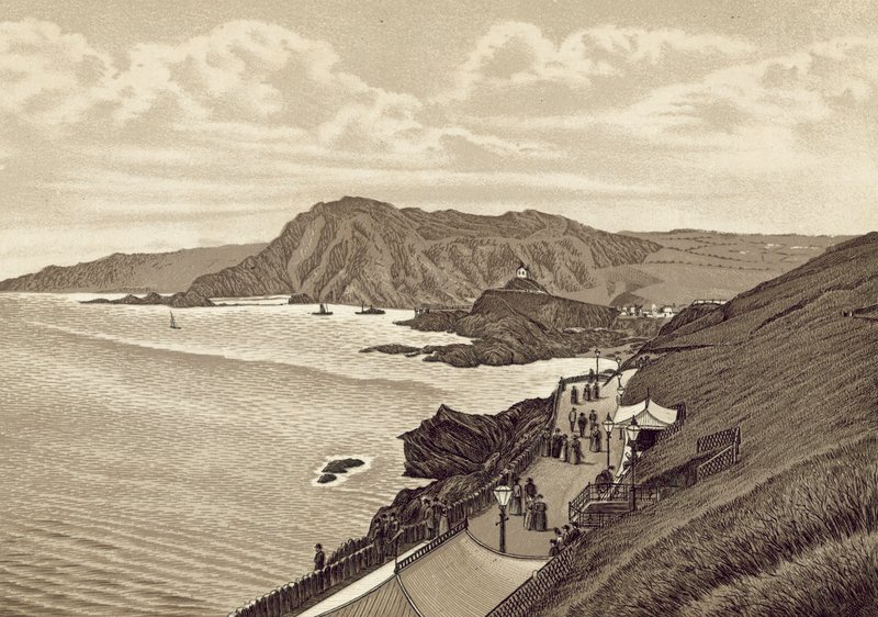 North Devon: Lantern Hill och Hillsboro, East Parade (litografi) av English School
