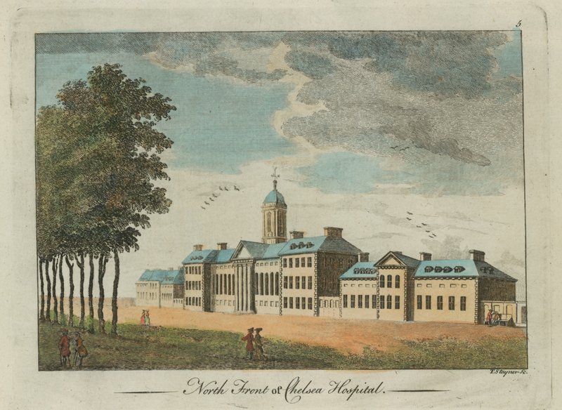 Norr framför Chelsea Hospital av English School