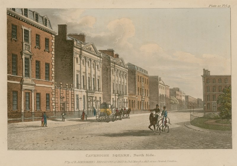 Norra sidan av Cavendish Square, London av English School