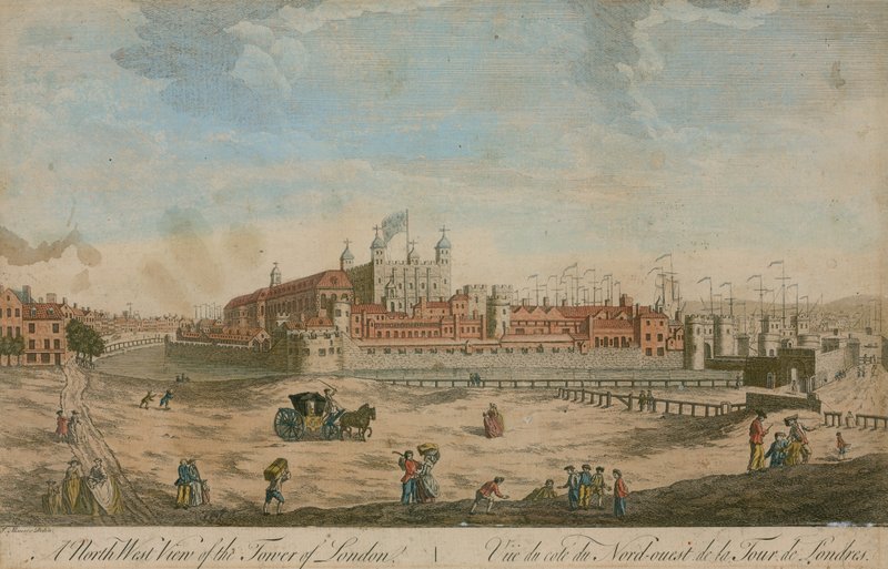 Nordvästlig utsikt över Tower of London av English School