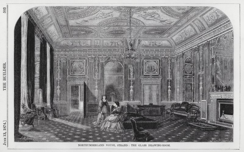 Northumberland House, Strand, Glassalongen (gravyr) av English School