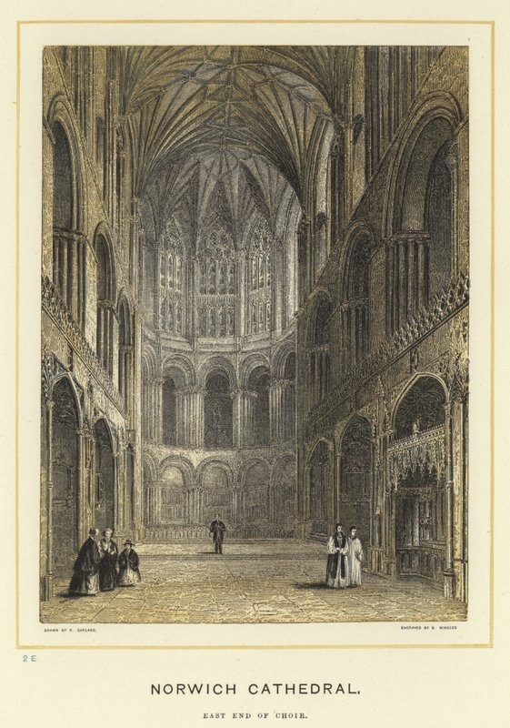 Norwich Cathedral, östra delen av koret av English School