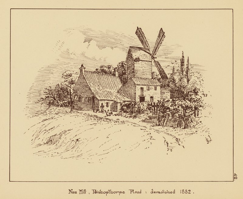 Nun Mill, Bishopthorpe Road, riven 1882 (litho) av English School