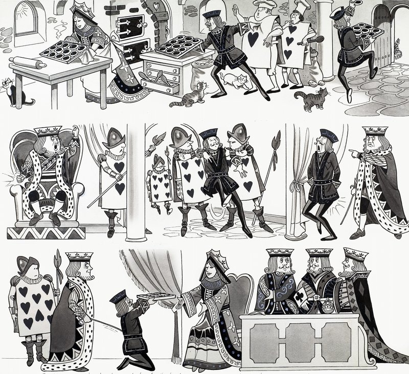 Nursery rhyme illustration: Queen of Hearts av English School