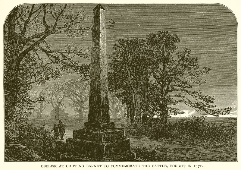 Obelisk vid Chipping Barnet för att fira slaget, utkämpat 1471 av English School