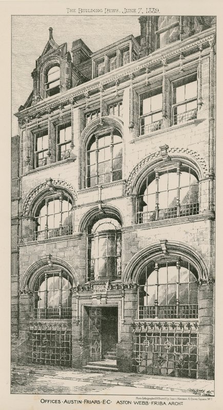 Offices, Austin Friars, London EC, Aston Webb, arkitekt av English School