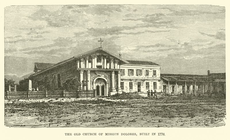 Old Church of Mission Dolores, byggd 1776 av English School