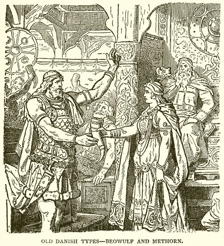 Gamla denish-typer - Beowulf och Methorn av English School