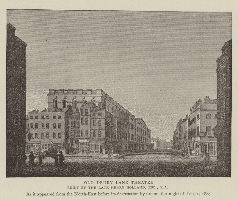 Old Drury Lane Theatre (gravyr) av English School