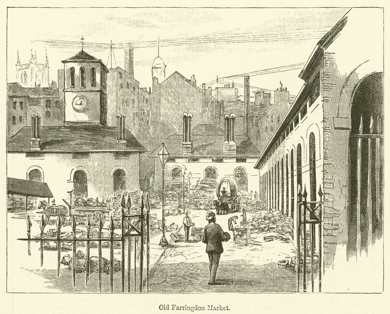 Gamla Farringdon Market (gravyr) av English School