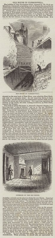Gammalt hus i Clerkenwell (gravyr) av English School