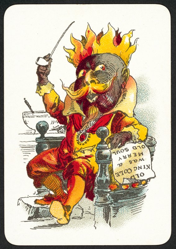 Old King Cole var en glad gammal själ (färg litho) av English School