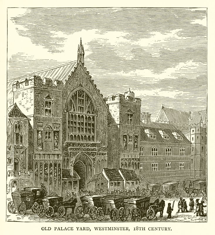 Old Palace Yard, Westminster, 1700-talet av English School