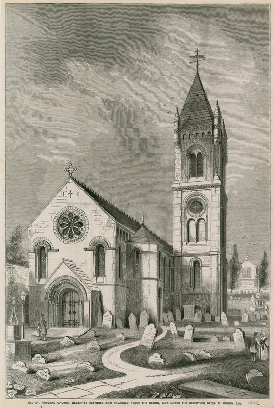 Old St Pancras Church, London, nyligen restaurerad och förstorad av English School