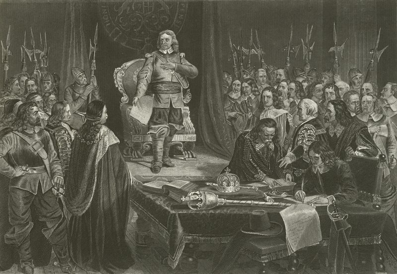 Oliver Cromwell vägrar Englands krona, 1657 av English School