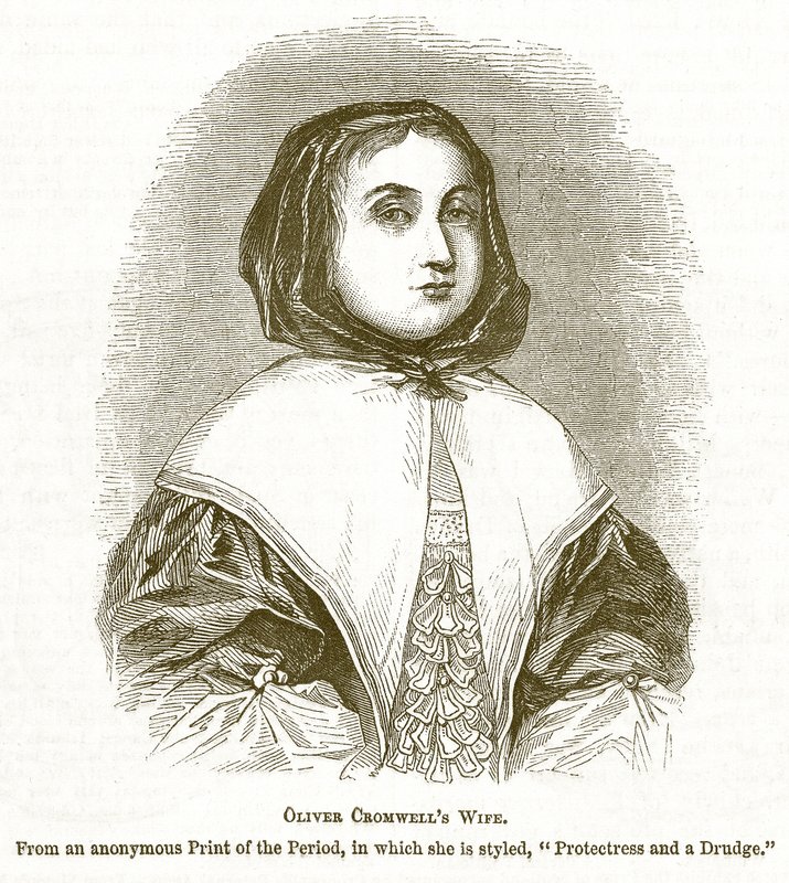 Oliver Cromwells fru, illustration från The Pictorial History of England av English School