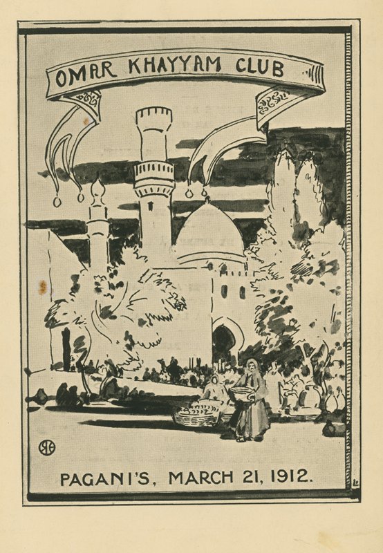 Omar Khayyam Club Dinner, 21 mars 1912, på Paganis Restaurant av English School