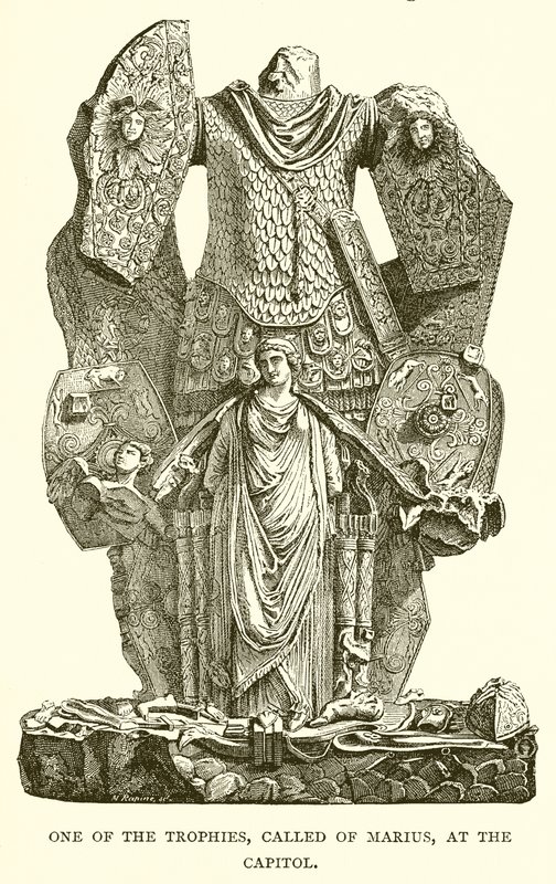 En av troféerna, Called of Marius, på Capitolium av English School