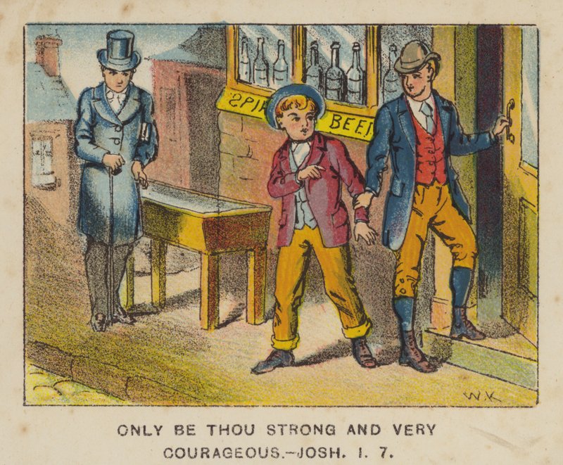 Var bara du stark och mycket modig, Joshua I 7 (färg litho) av English School