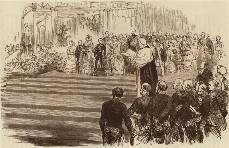 Invigning av Kristallpalatset, ärkebiskopens bön, 1854 av English School