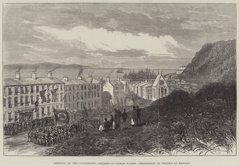 Invigning av University College of North Wales, Procession of Trades at Bangor (gravyr) av English School