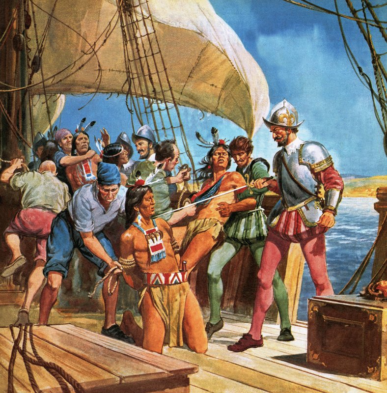 Operation Redskin. 1605 seglade Sir Ferdinando Gorges till Amerika och kidnappade fem indianer så att Lord Chief Justice kunde lära sig mer om indianer. av English School