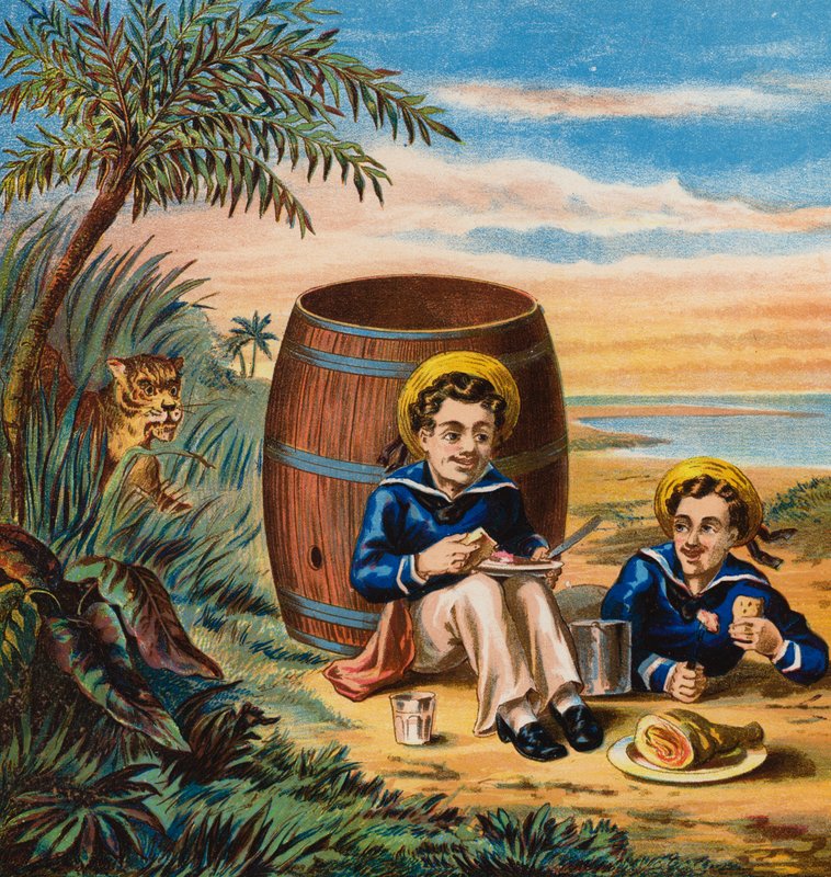 Våra sjömän (färglitografi) av English School